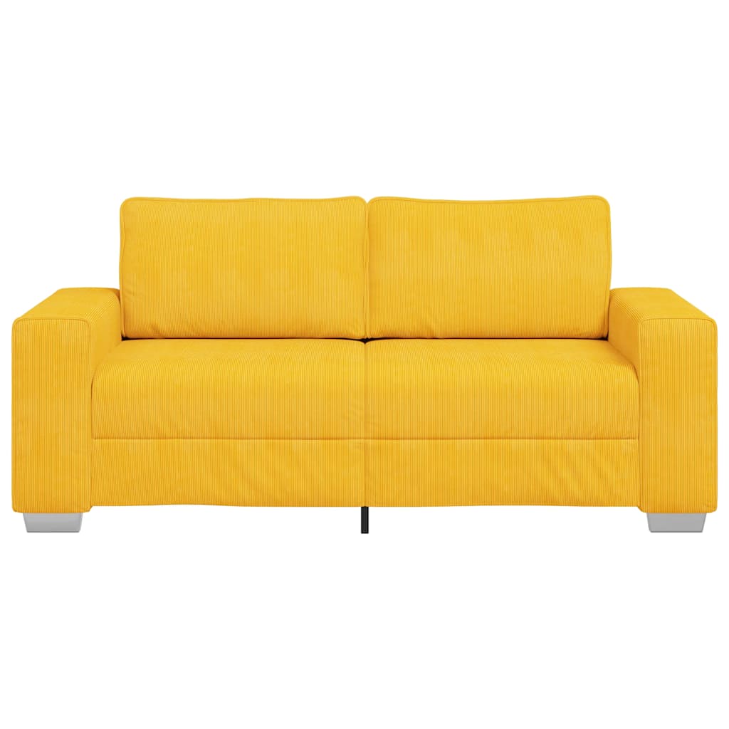 Sofá-luvas 140 cm tecido corduroy amarelo-claro