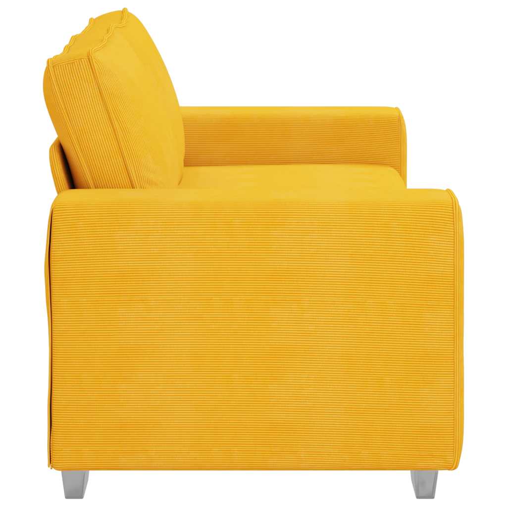 Sofá-luvas 140 cm tecido corduroy amarelo-claro