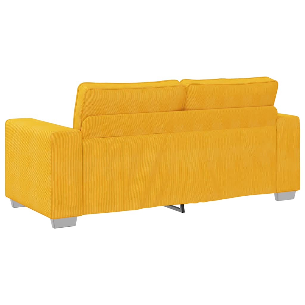 Sofá-luvas 140 cm tecido corduroy amarelo-claro