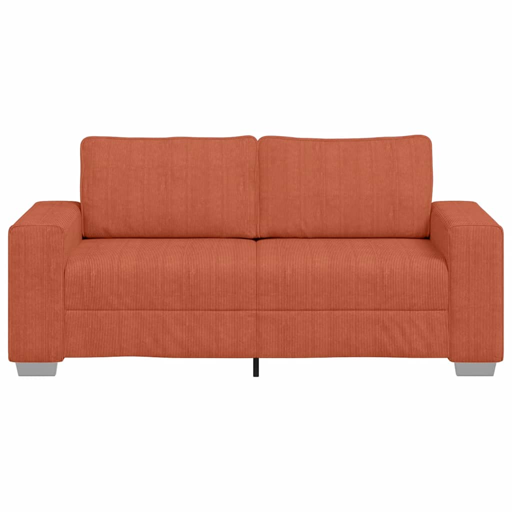 Sofá-luvas 140 cm tecido corduroy laranja vermelho