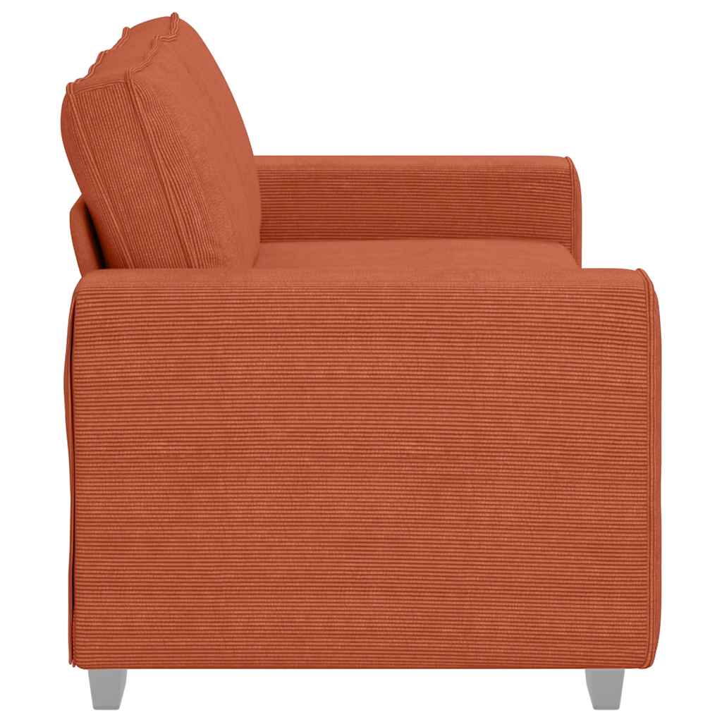 Sofá-luvas 140 cm tecido corduroy laranja vermelho