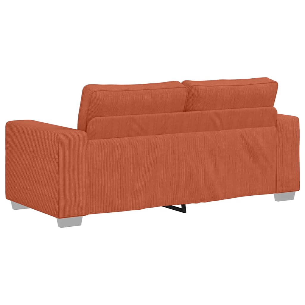 Sofá-luvas 140 cm tecido corduroy laranja vermelho