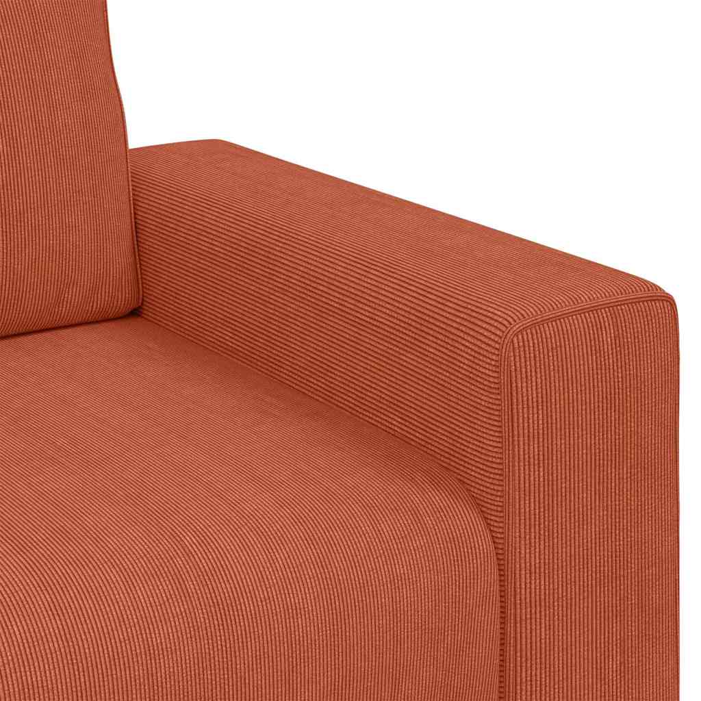Sofá-luvas 140 cm tecido corduroy laranja vermelho