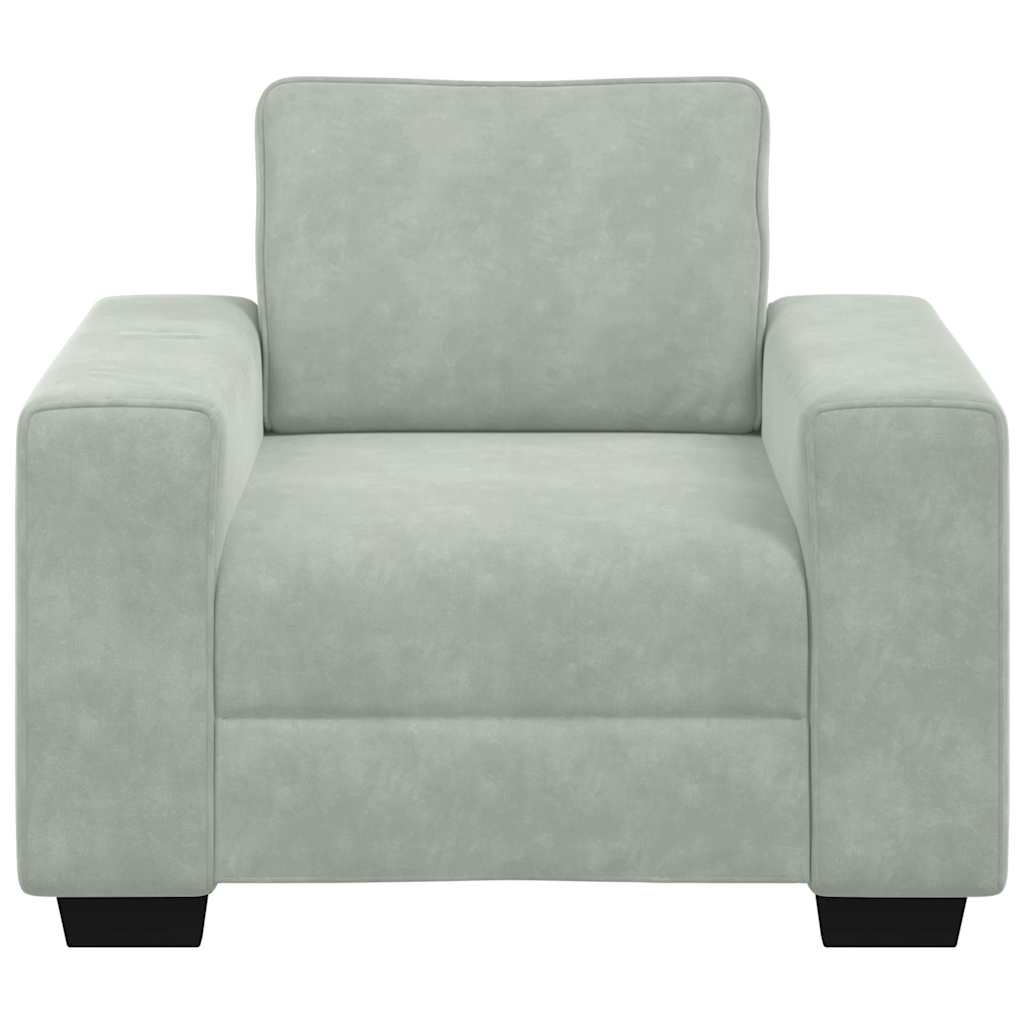 Poltrona 60 cm veludo cinzento-claro