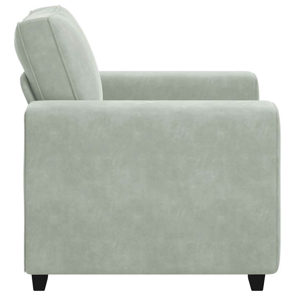 Poltrona 60 cm veludo cinzento-claro