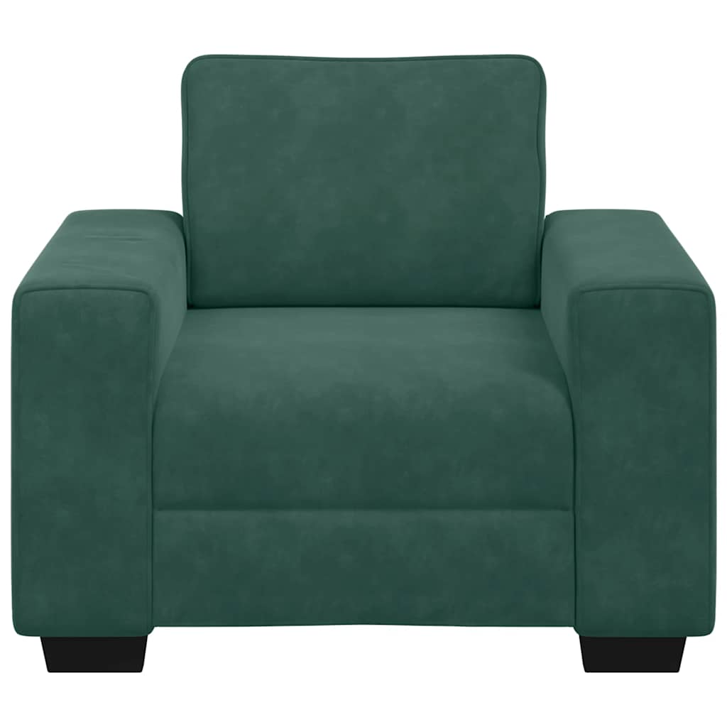 Poltrona 60 cm veludo verde-escuro