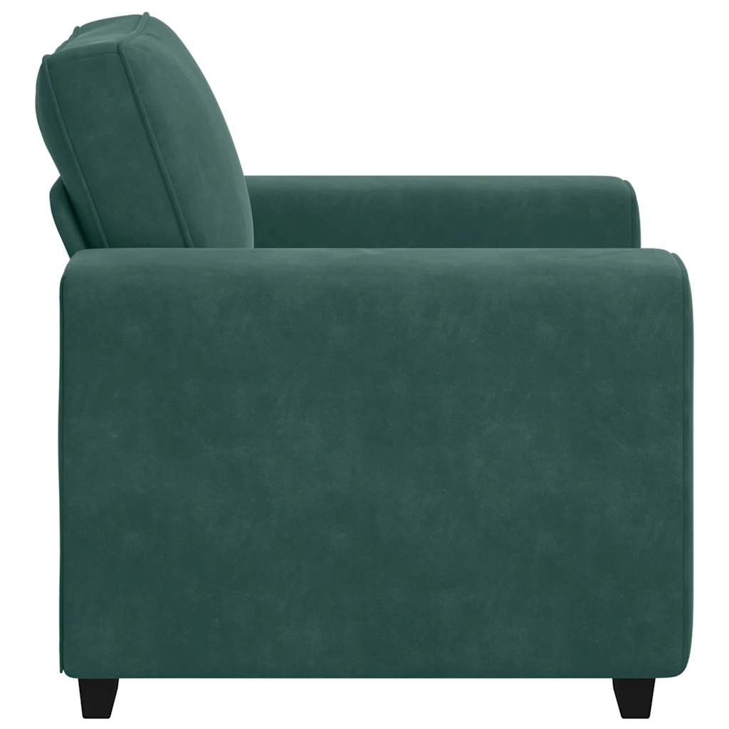 Poltrona 60 cm veludo verde-escuro