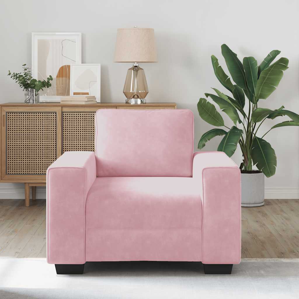 Poltrona 60 cm veludo rosa