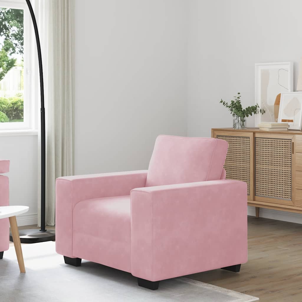 Poltrona 60 cm veludo rosa
