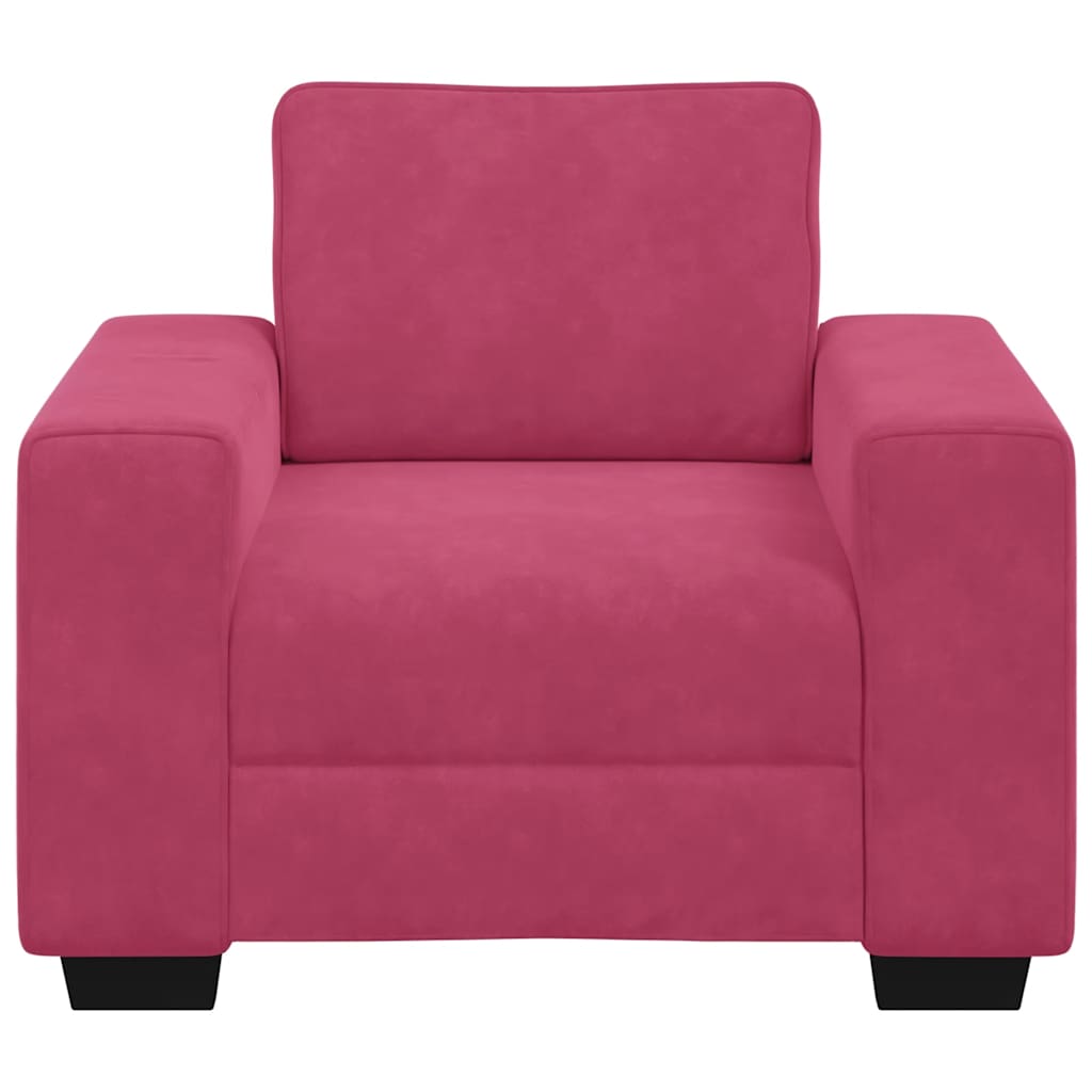 Poltrona 60 cm veludo vermelho-tinto