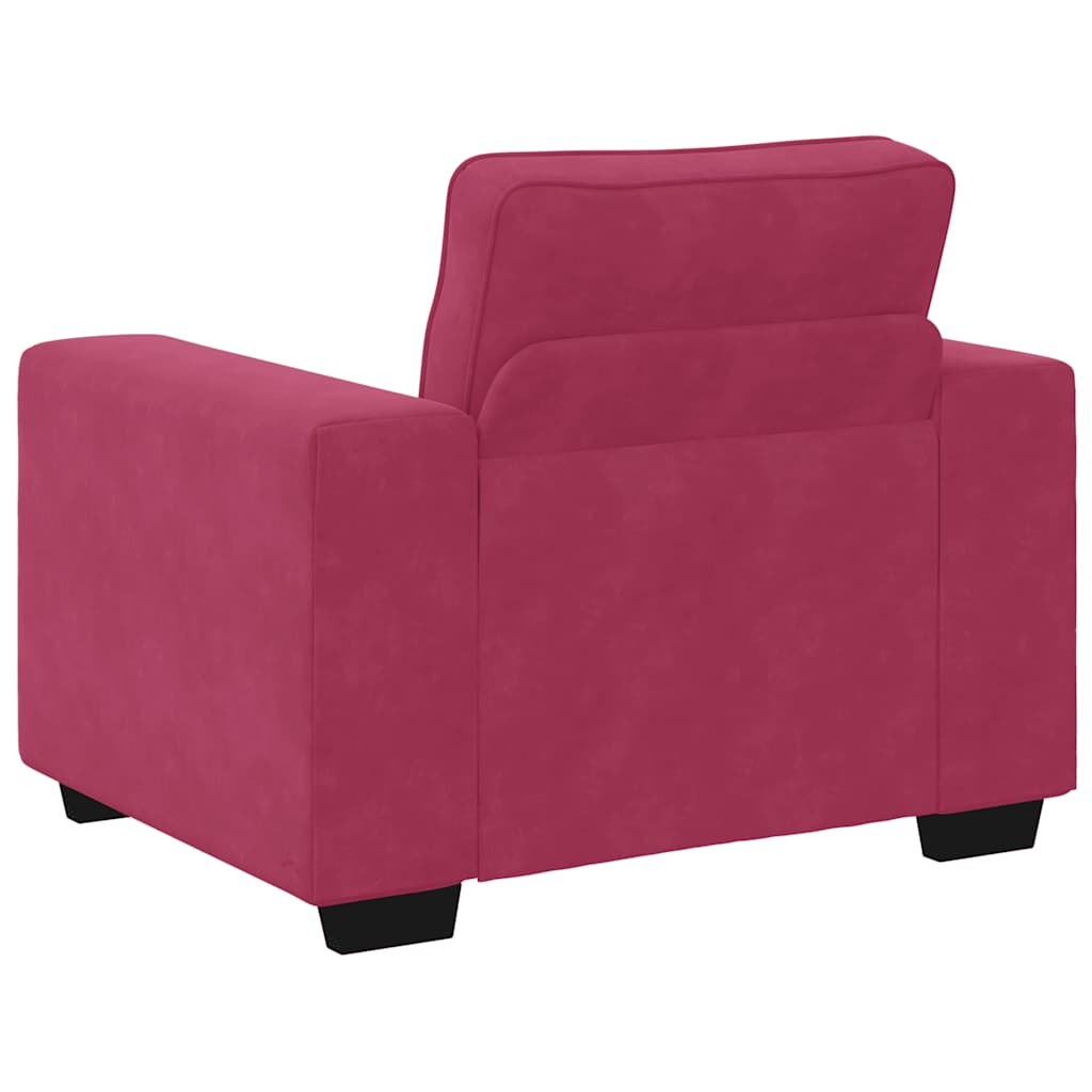 Poltrona 60 cm veludo vermelho-tinto