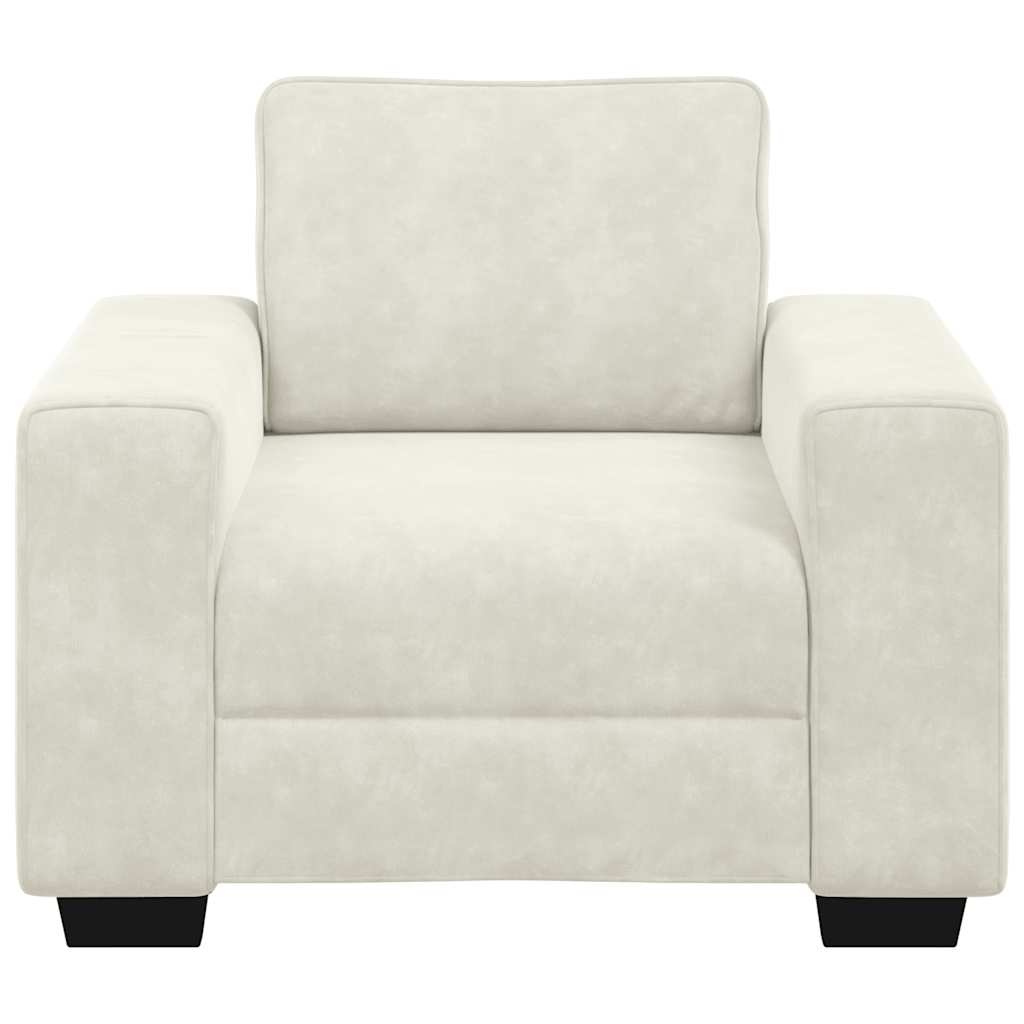 Poltrona 60 cm veludo creme