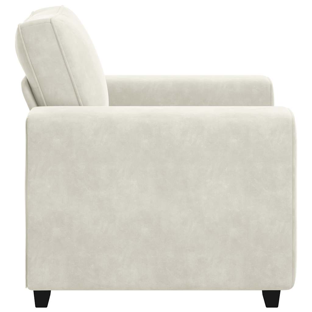Poltrona 60 cm veludo creme