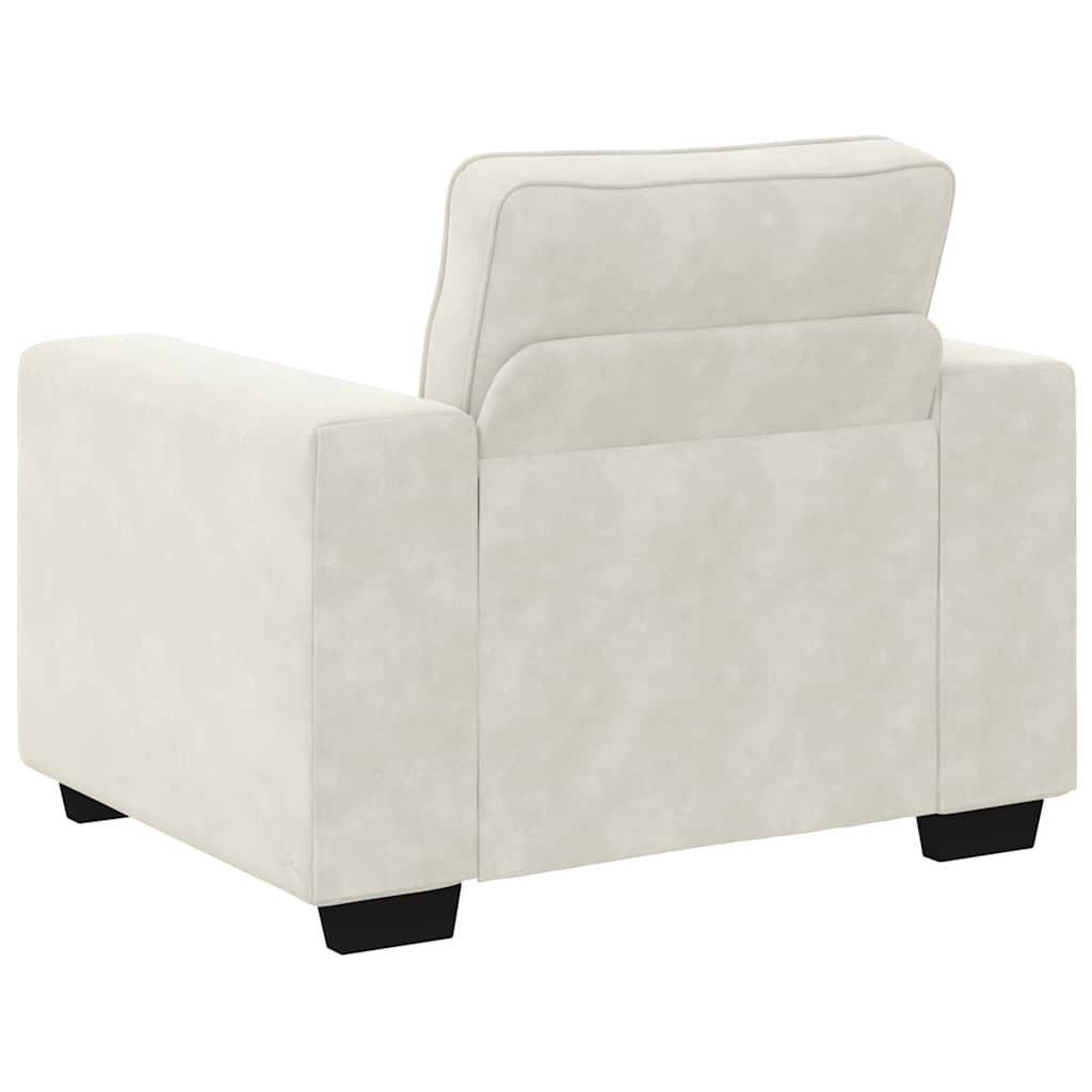 Poltrona 60 cm veludo creme
