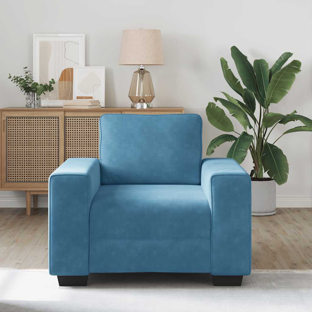 Poltrona 60 cm veludo azul