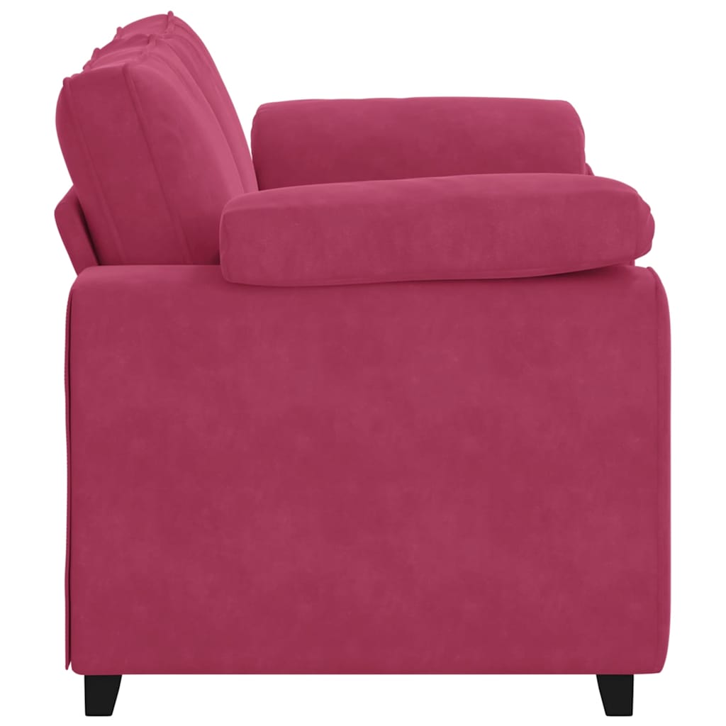 Sofá-luvas 120 cm veludo vermelho tinto