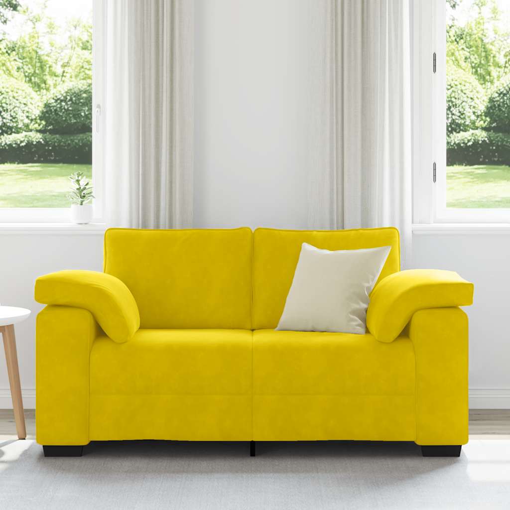 Sofá-luvas 120 cm veludo amarelo