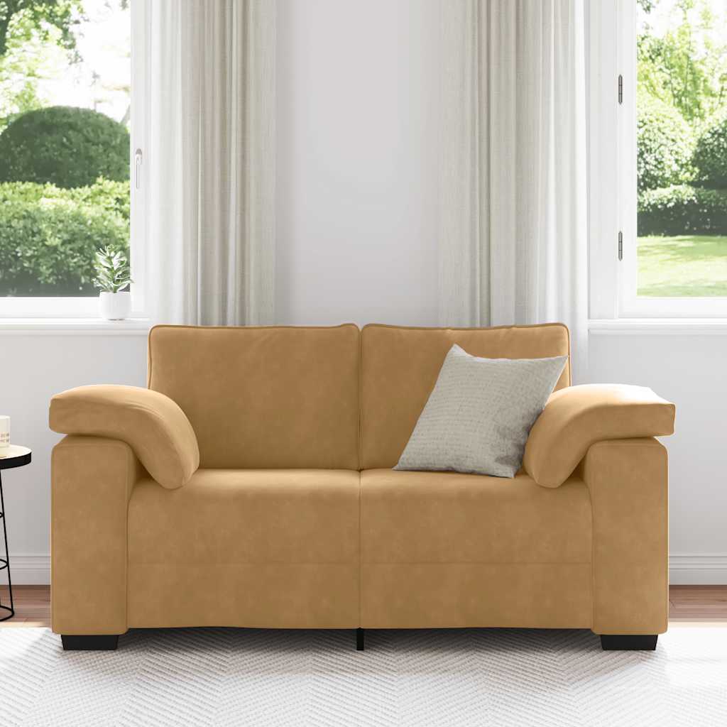 Sofá-luvas 120 cm veludo castanho