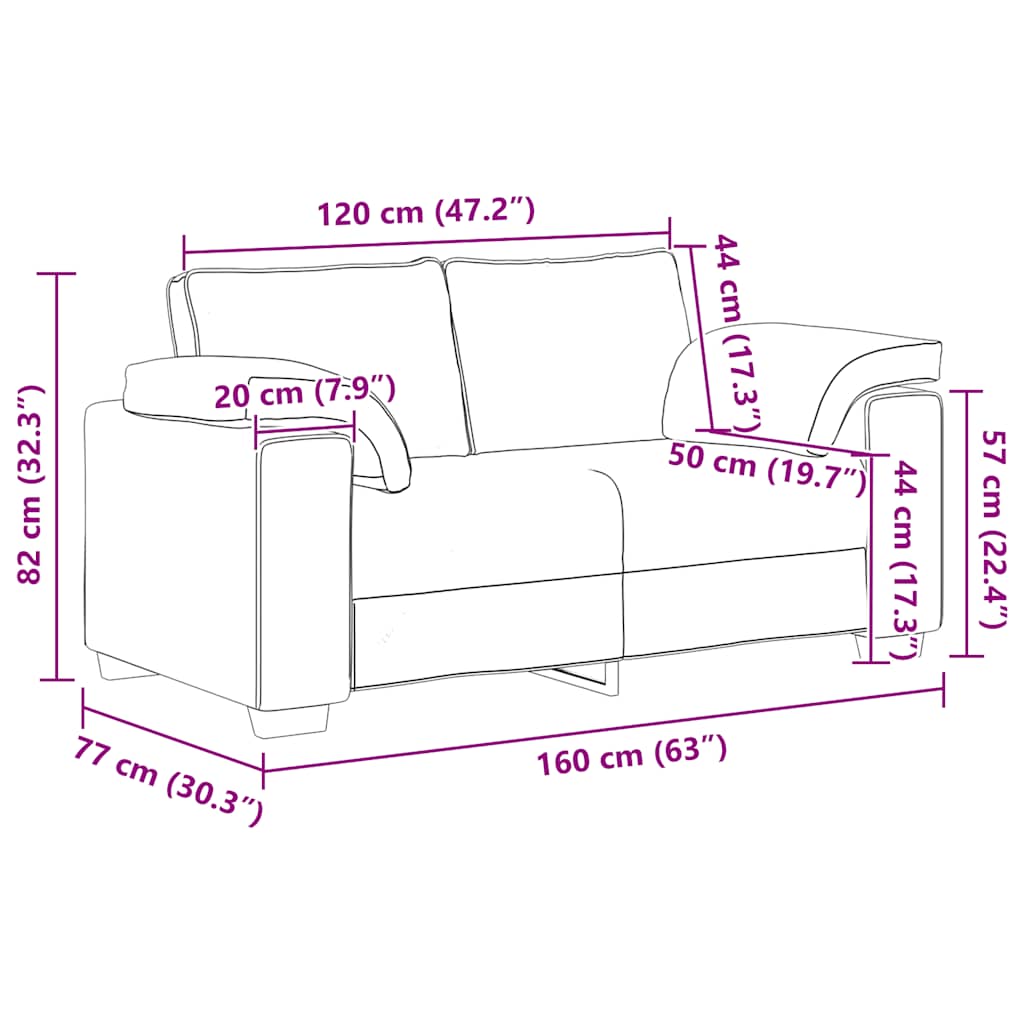 Sofá-luvas 120 cm veludo castanho