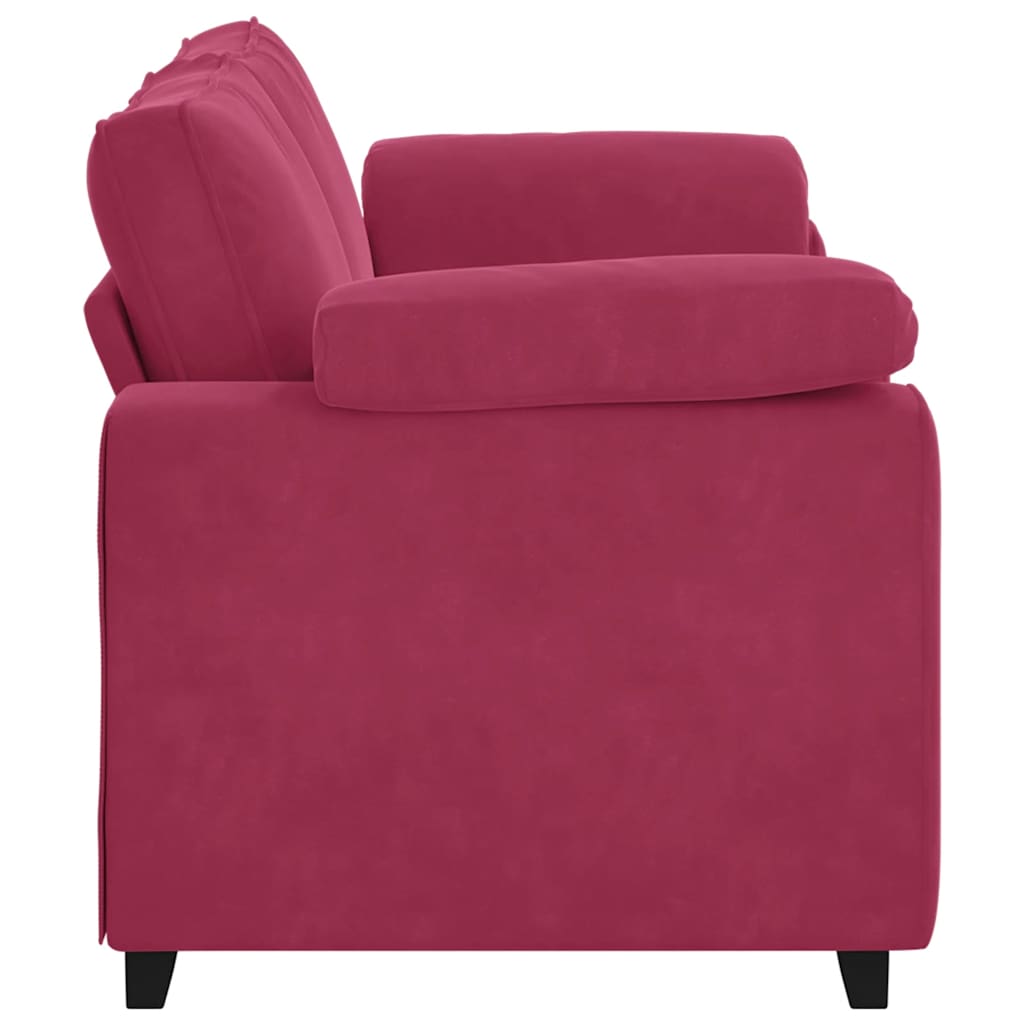 Sofá-luvas 140 cm veludo vermelho tinto