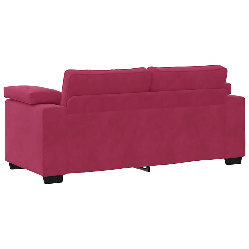 Sofá-luvas 140 cm veludo vermelho tinto