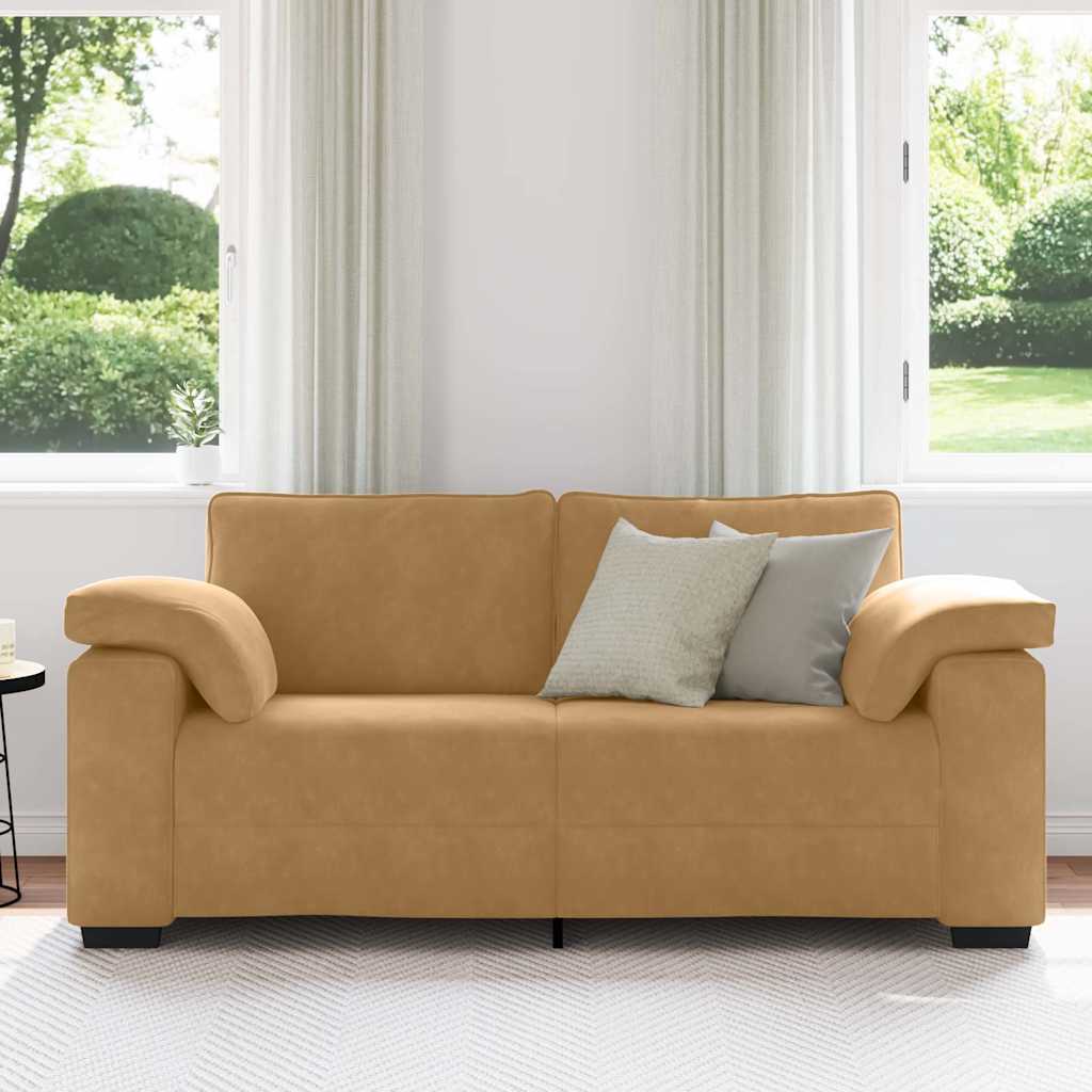 Sofá-luvas 140 cm veludo castanho
