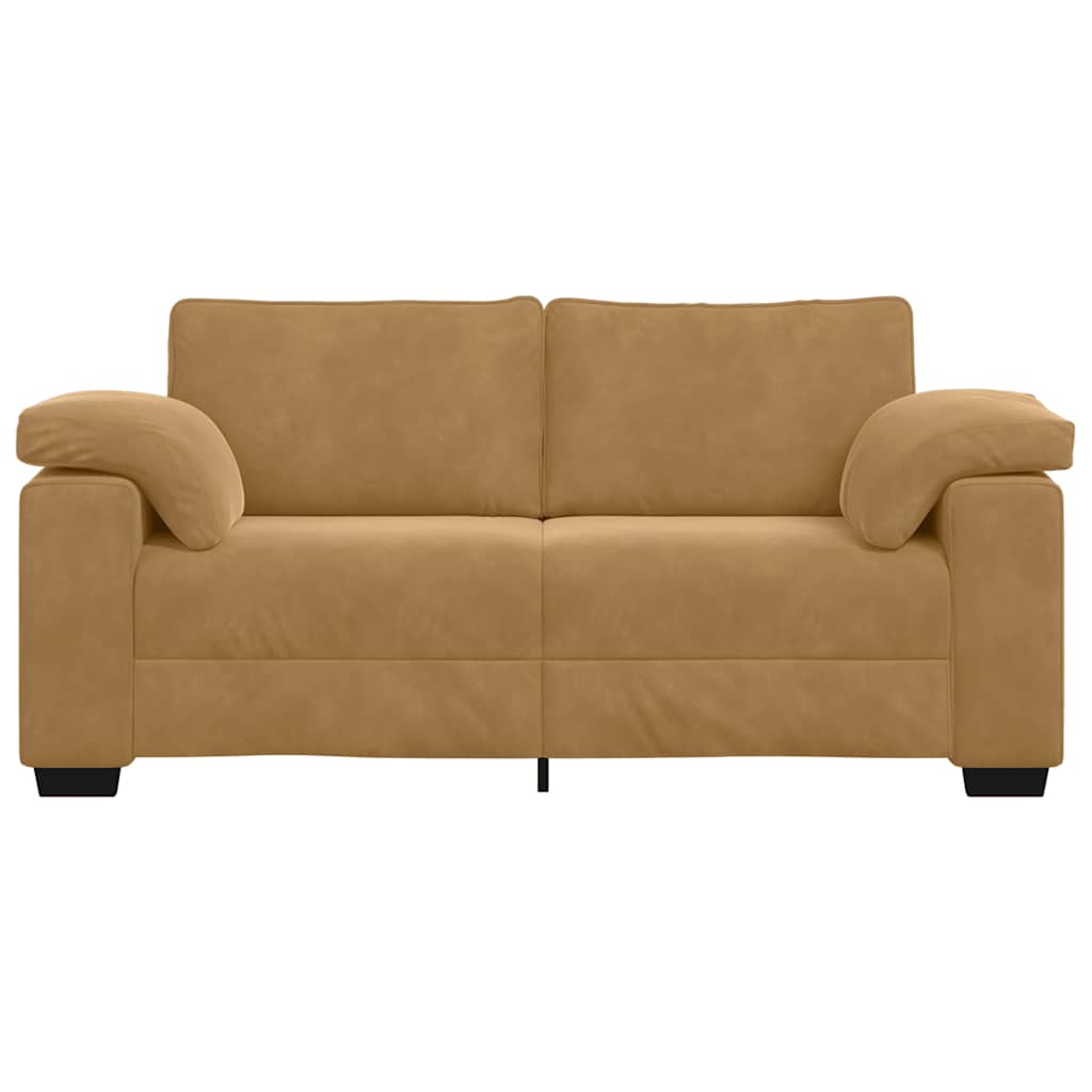 Sofá-luvas 140 cm veludo castanho