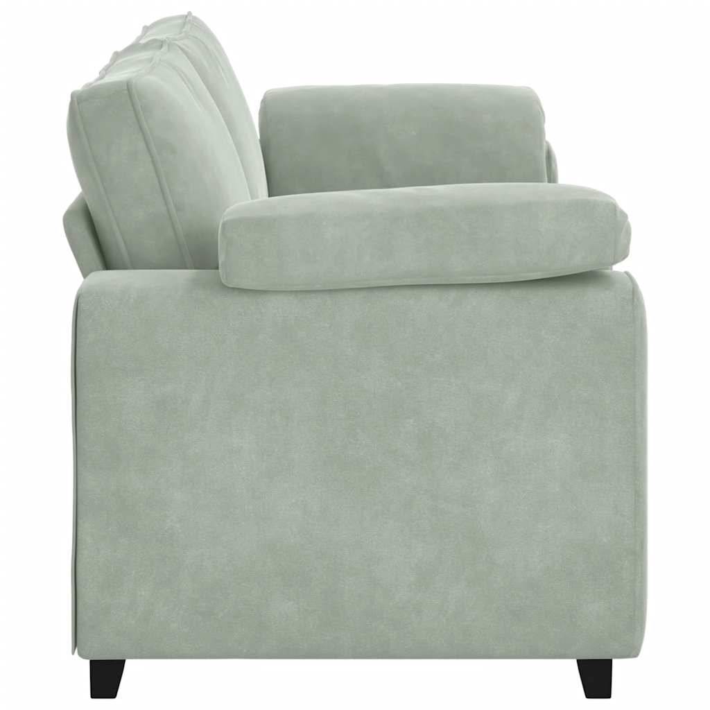 Sofá de 3 lugares 178 cm veludo cinzento-claro