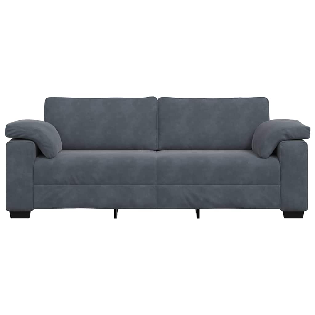 Sofá de 3 lugares 178 cm veludo cinza-escuro