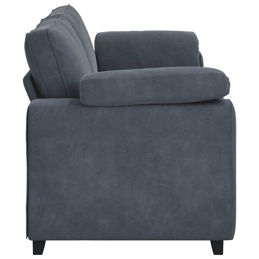 Sofá de 3 lugares 178 cm veludo cinza-escuro