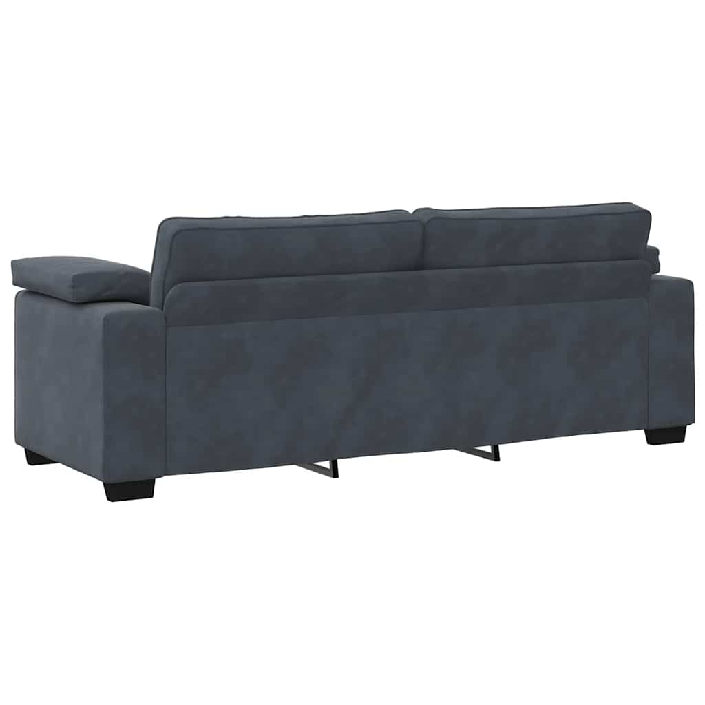 Sofá de 3 lugares 178 cm veludo cinza-escuro