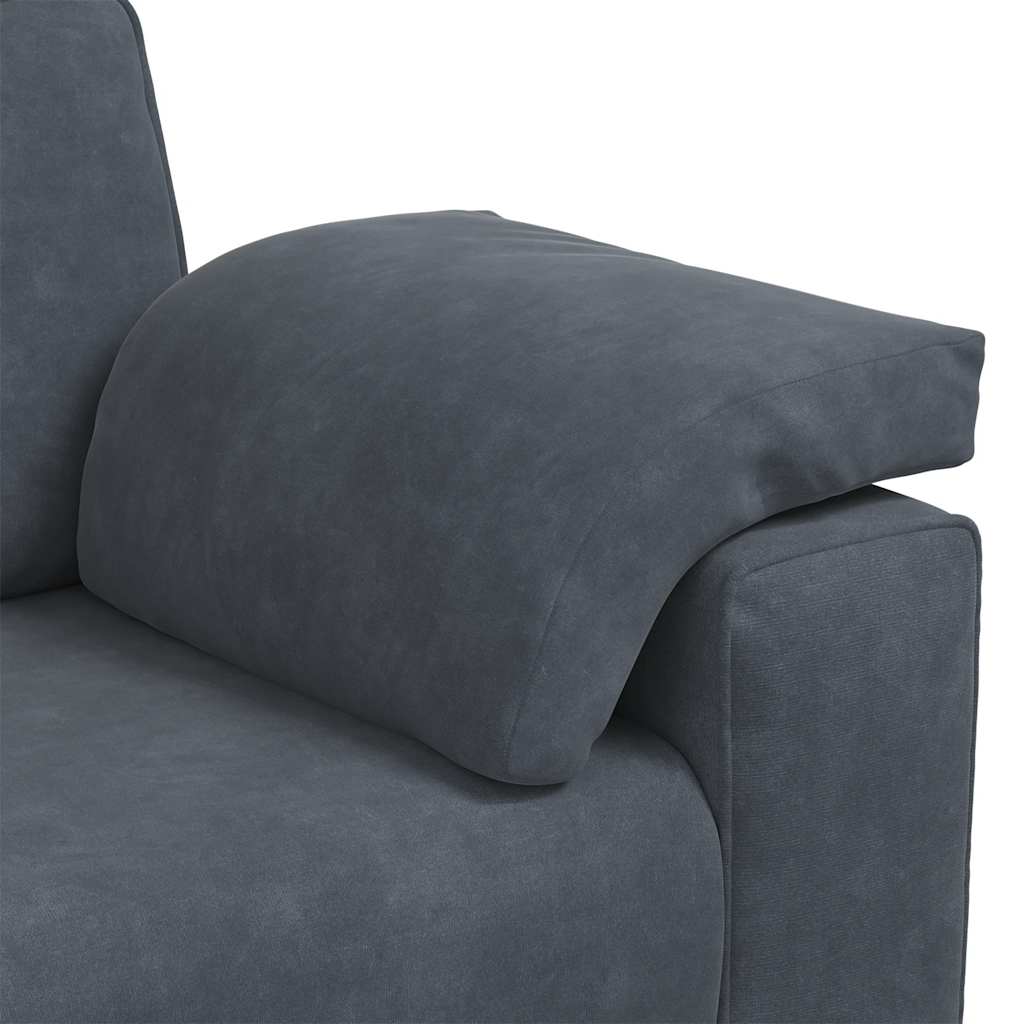 Sofá de 3 lugares 178 cm veludo cinza-escuro