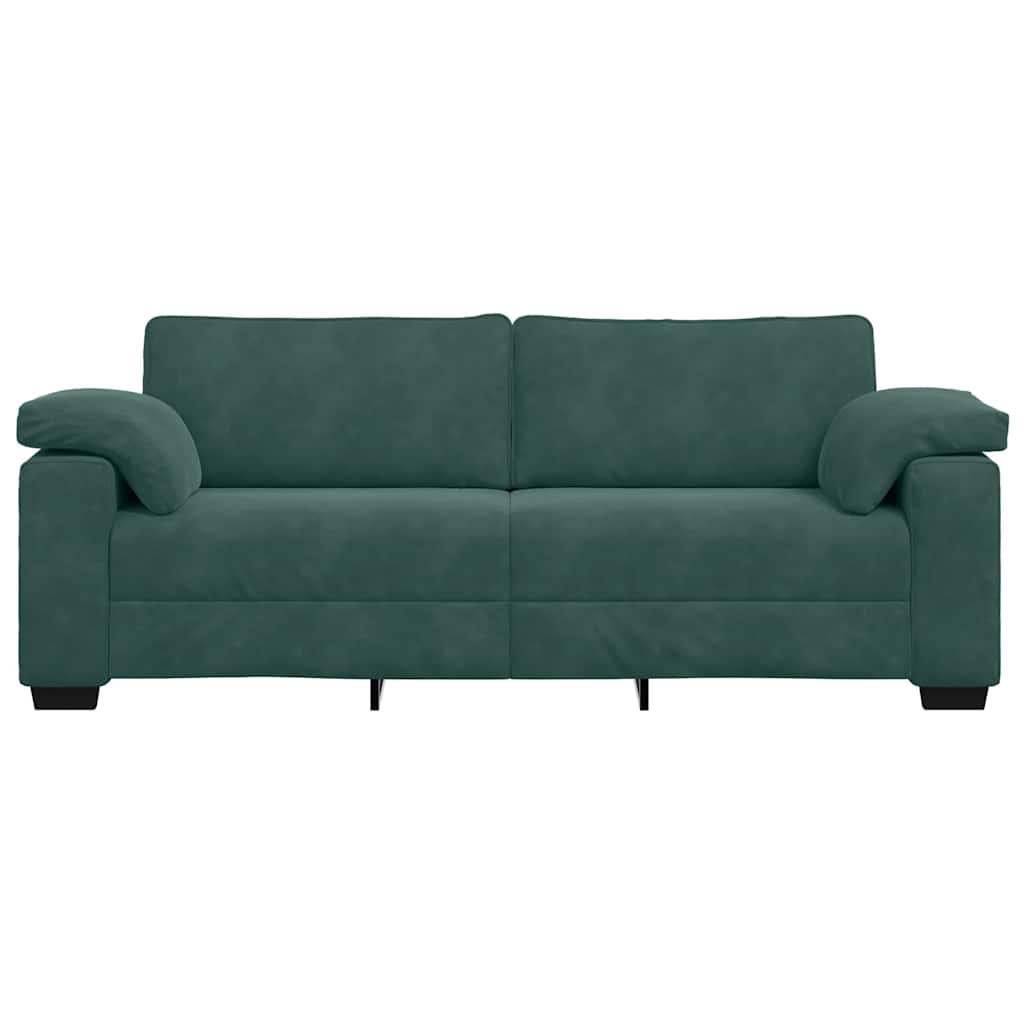 Sofá de 3 lugares 178 cm veludo verde-escuro