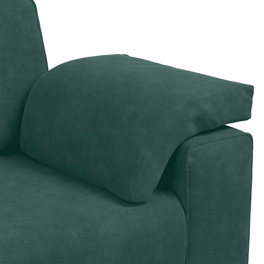 Sofá de 3 lugares 178 cm veludo verde-escuro