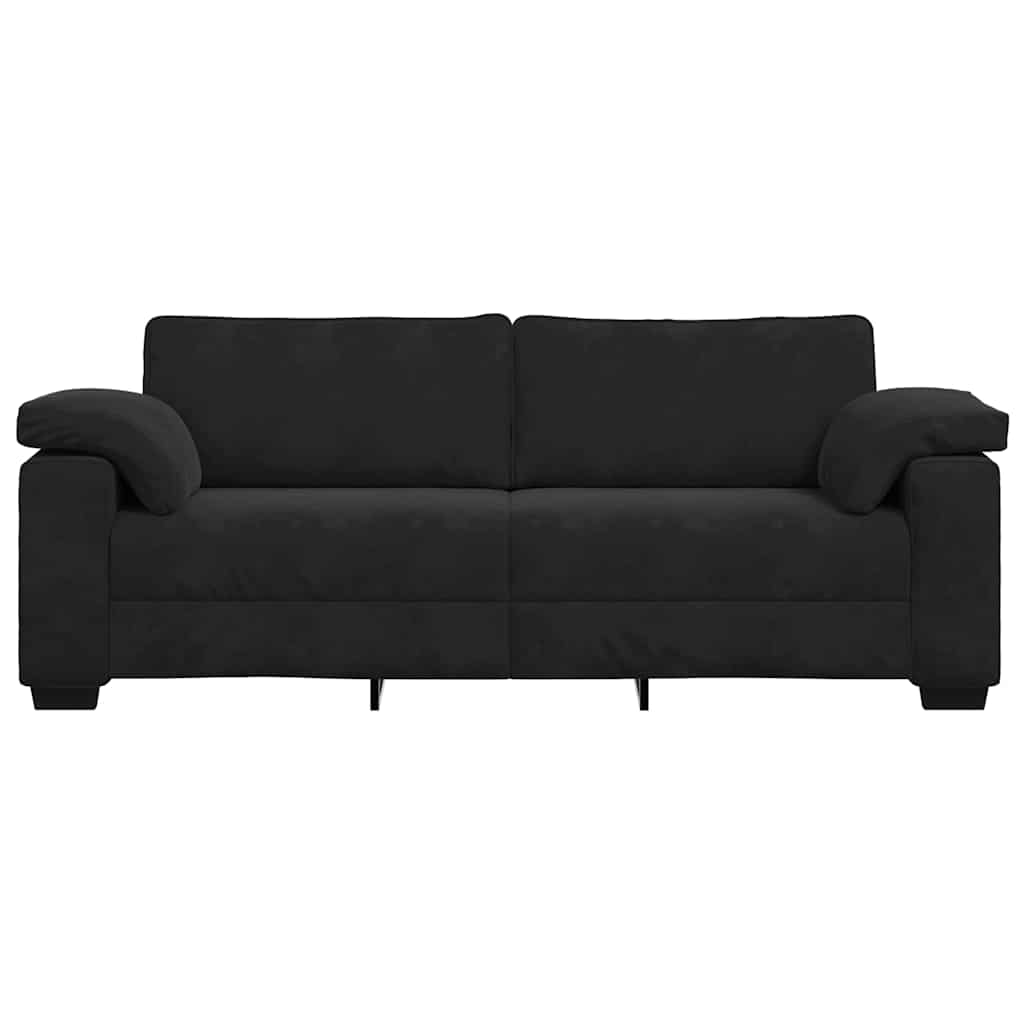 Sofá de 3 lugares 178 cm veludo preto