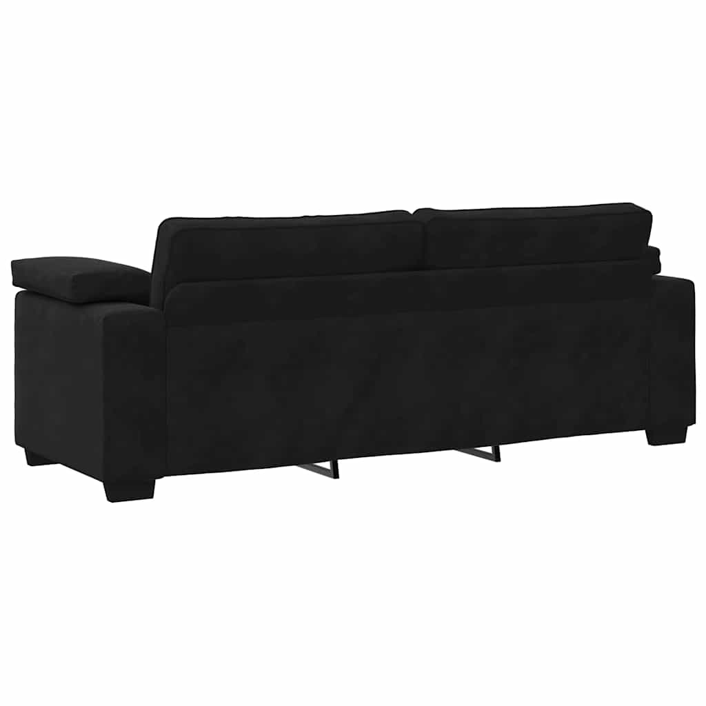 Sofá de 3 lugares 178 cm veludo preto