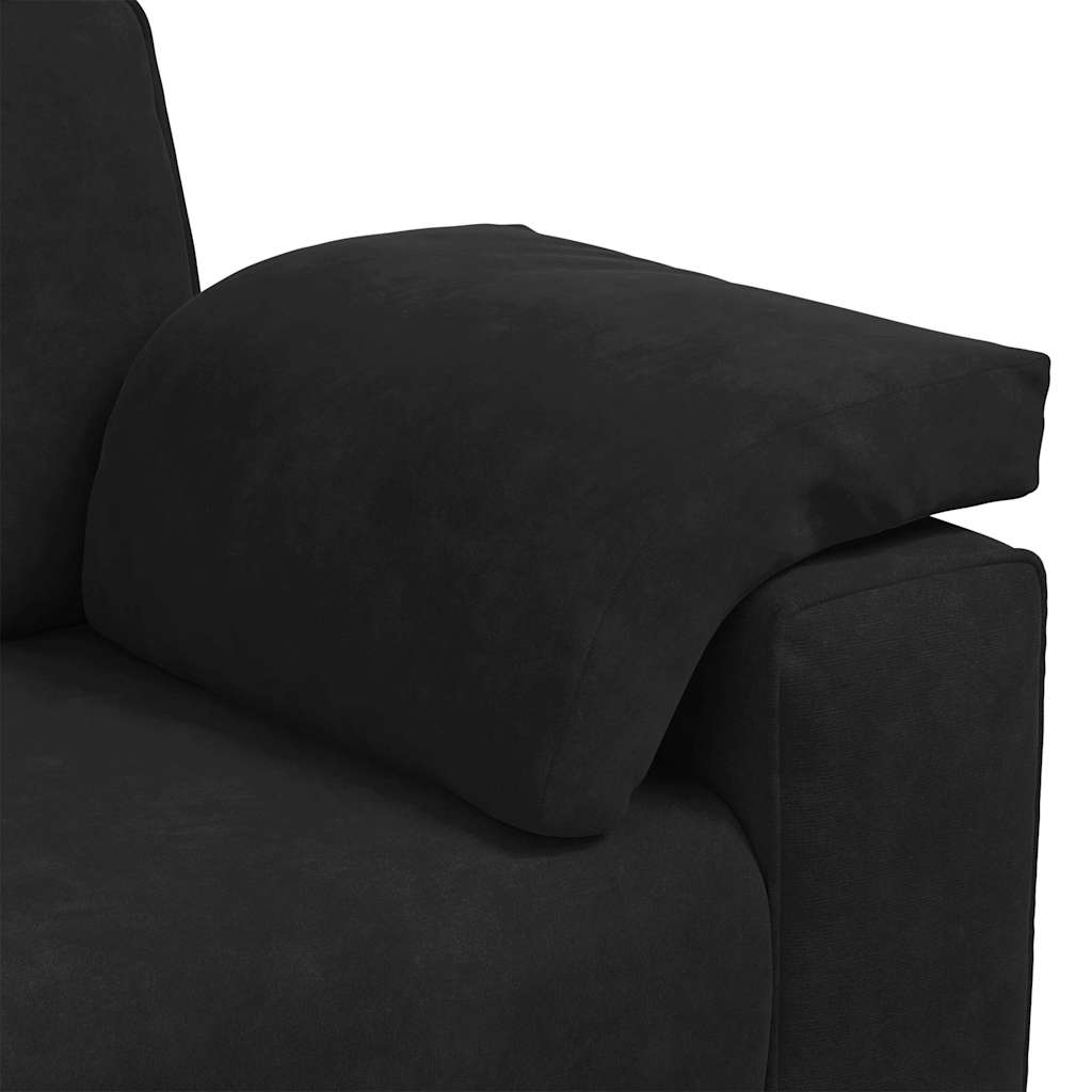 Sofá de 3 lugares 178 cm veludo preto