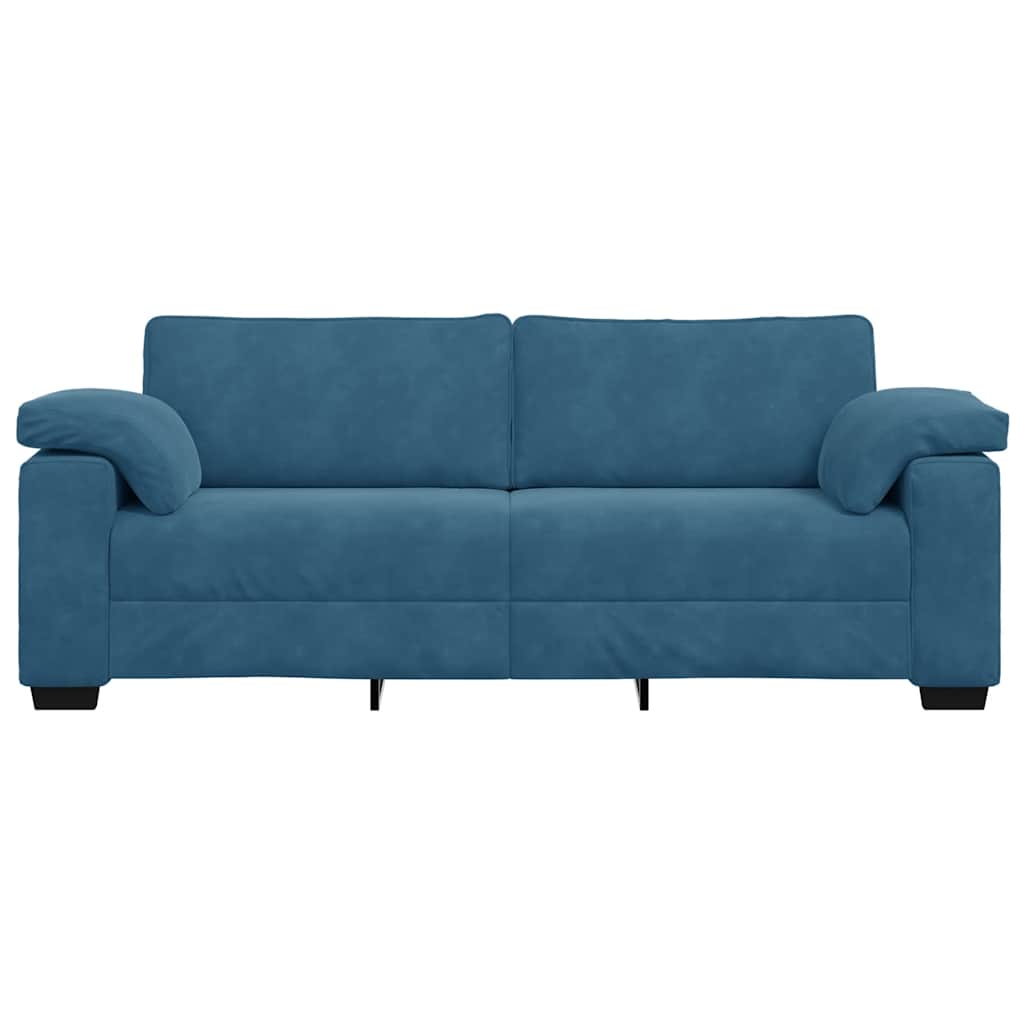 Sofá de 3 lugares 178 cm veludo azul