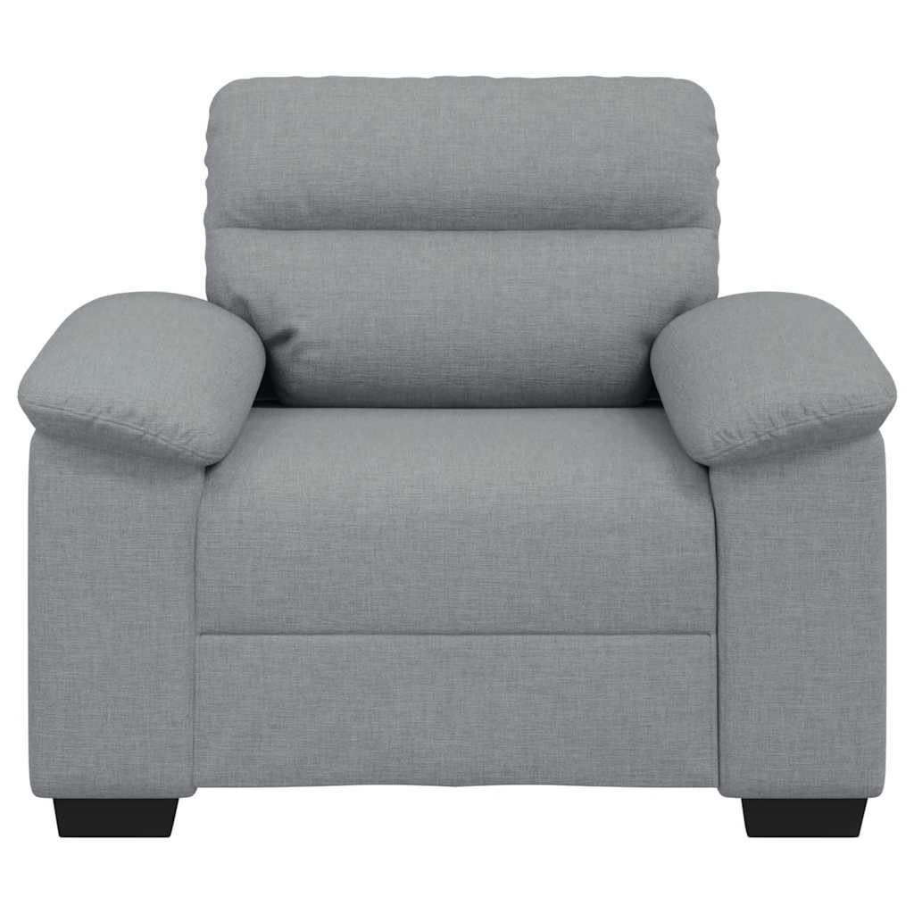 Poltrona tecido 60 cm cinzento-claro