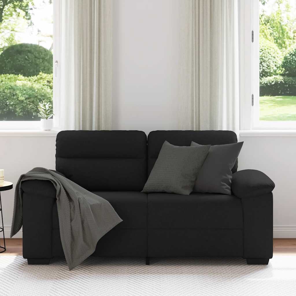 Sofá de 2 lugares tecido 120 cm preto