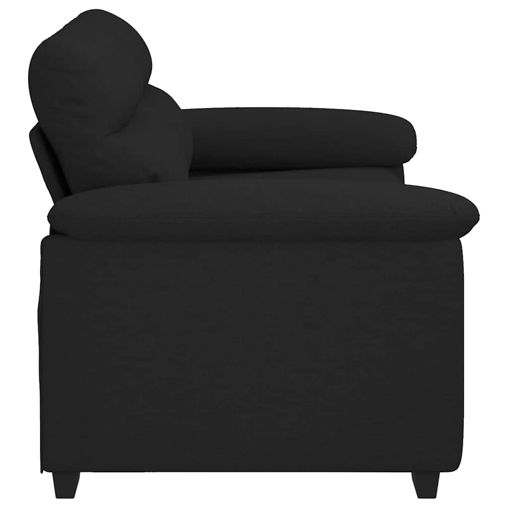 Sofá de 2 lugares tecido 120 cm preto