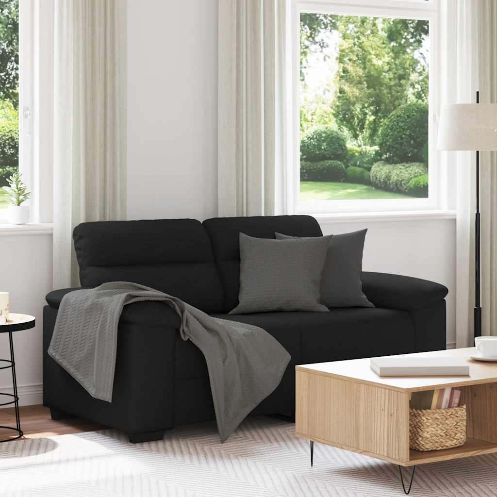 Sofá de 2 lugares tecido 120 cm preto
