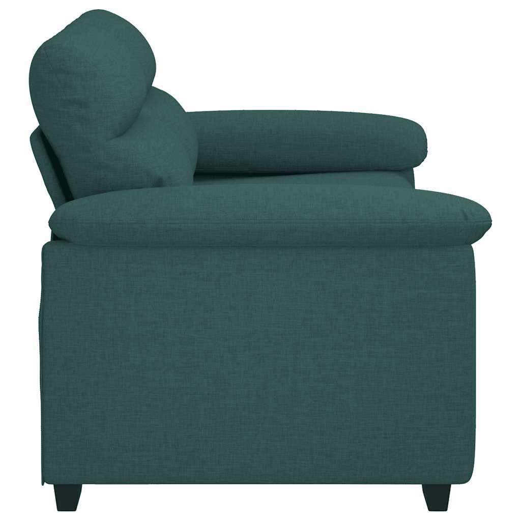Sofá de 2 lugares 120 cm tecido verde-escuro