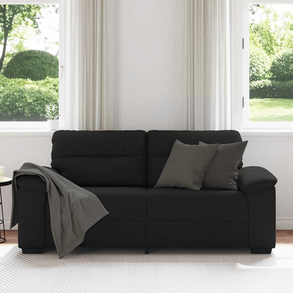 Sofá de 2 lugares tecido 140 cm preto