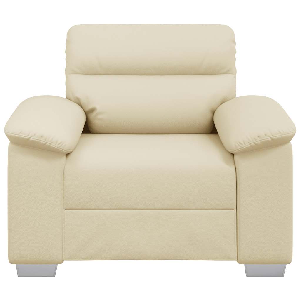 Poltrona 60 cm couro artificial creme