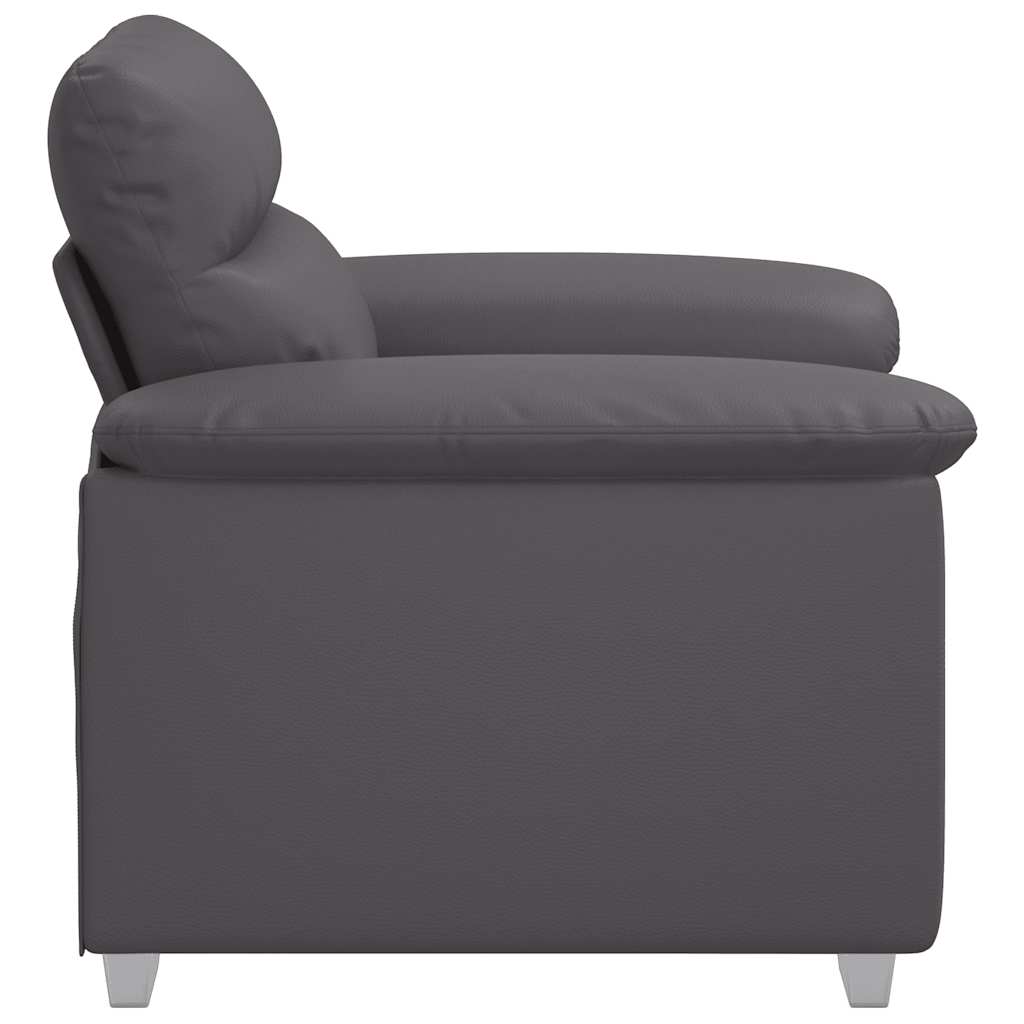 Poltrona 60 cm couro artificial cinzento