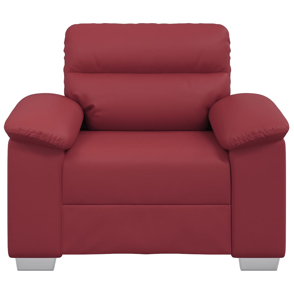 Poltrona 60 cm couro artificial vermelho tinto