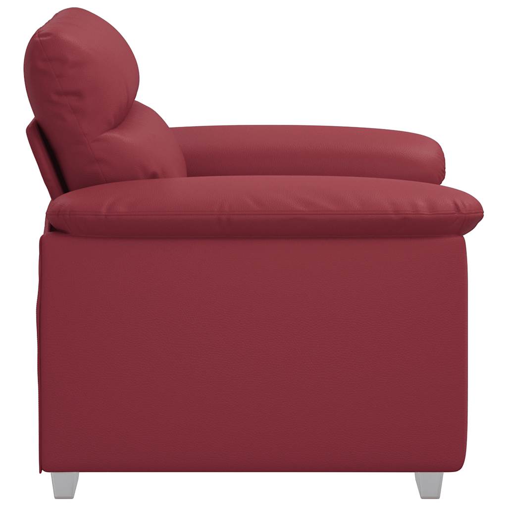 Poltrona 60 cm couro artificial vermelho tinto