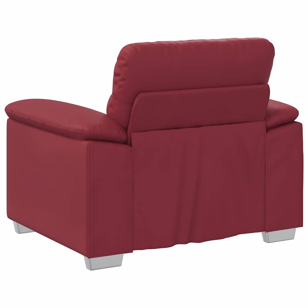 Poltrona 60 cm couro artificial vermelho tinto