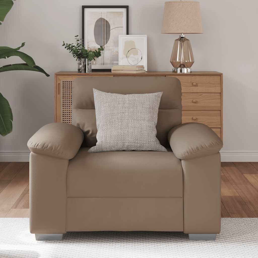 Poltrona 60 cm couro artificial cappuccino